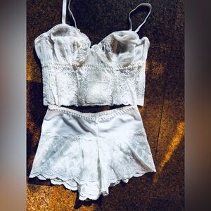 🩷Elegant White Lace Sleepwear Set